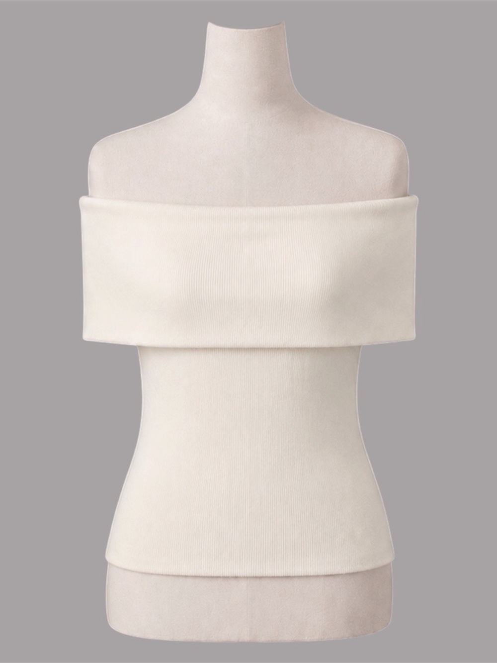 Wilfred White Ribbed Off Shoulder Foldover Top